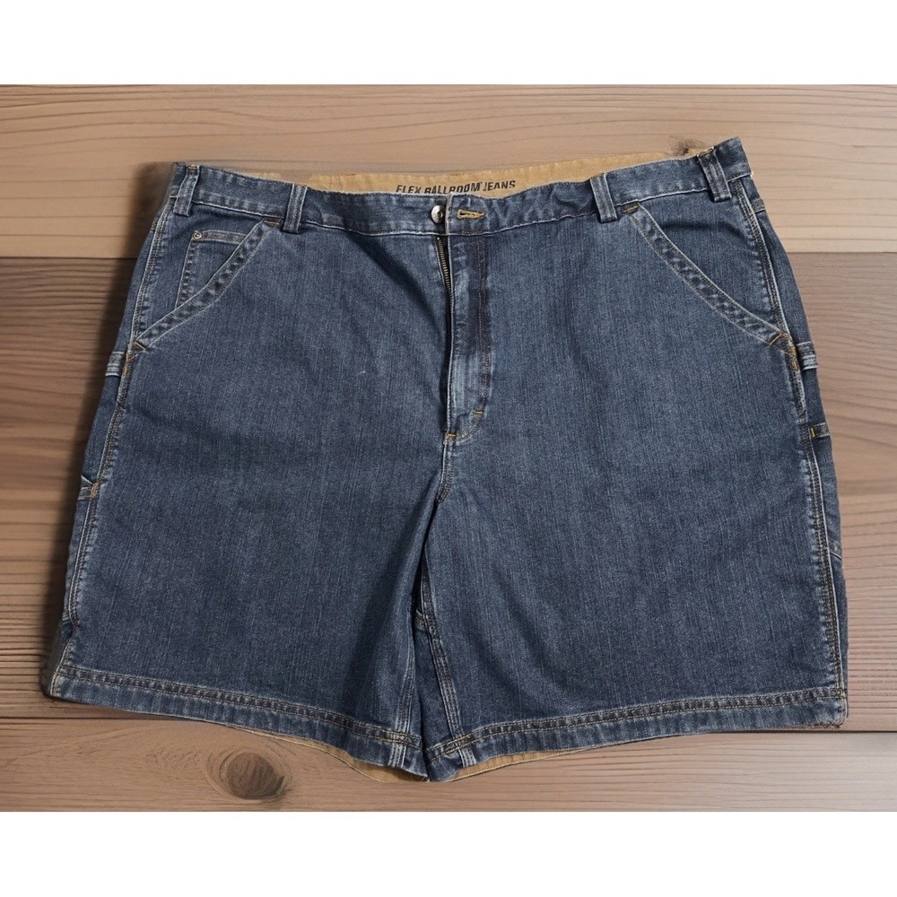 Duluth Trading Flex Ballroom Denim Shorts Men's 48 Big & Tall Relaxed 8.5" Blue